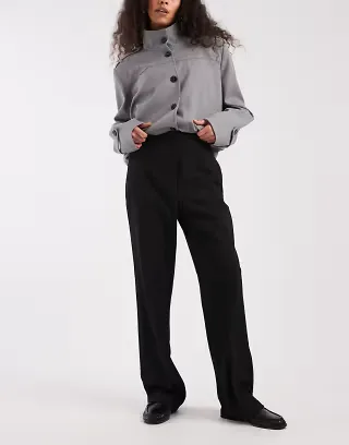 ASOS DESIGN tailored slim straight pants in black