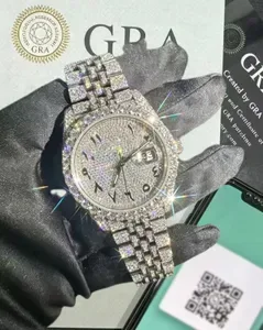 VVS Moissanite Luxury Watch for Men and Women, Diamond Iced-Out Moissanite Timepiece
