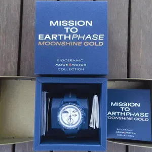 NEW high quality Bioceramic Planet Quarz movement designer Watch moonswatche 42mm Full Function Chronograph Luxury Mens