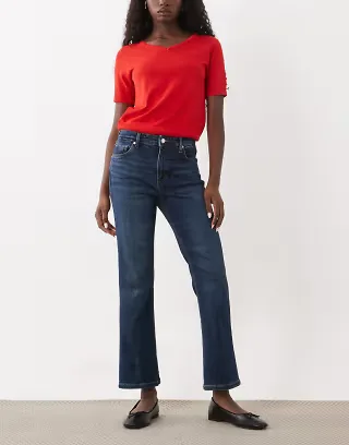 Mango Sienna 100% cotton kick flare jeans in indigo
