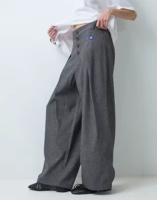 Aelfric Eden pleated barrell pants in gray