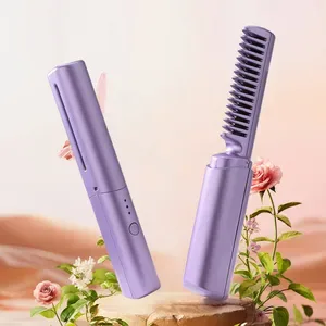 Hair Straighteners - Electric Wet Dry Flat Iron Comb - Heating Straightening and Curling Styling Tool for Home Use