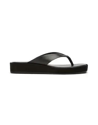 Tony Bianco Kyra toe thong sandals in black leather