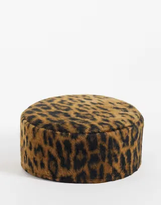 ASOS DESIGN pillbox hat in leopard print