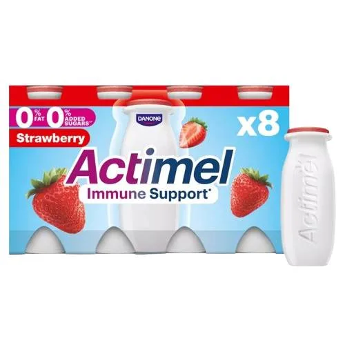Actimel Immune Support Strawberry Fat Free 100 g x8