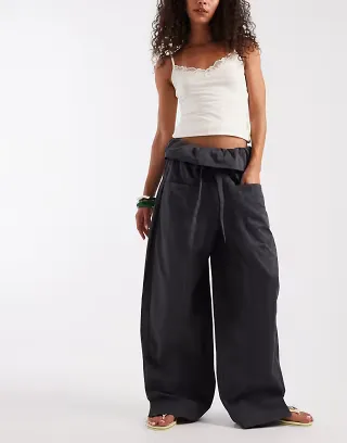 Free People fisherman pants in washed black
