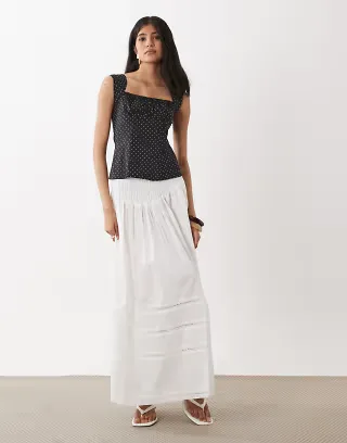 WeWoreWhat smocked maxi skirt in white