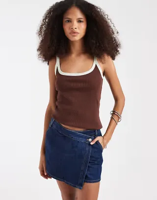 JJXX denim skort in dark blue