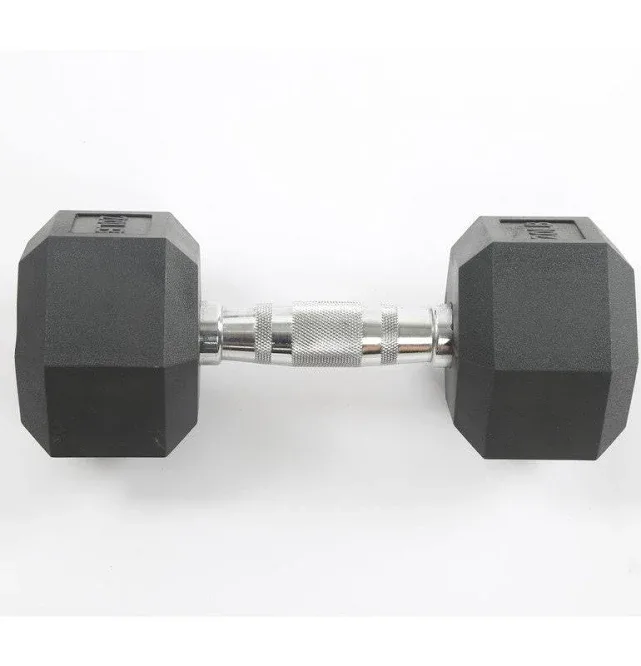 Hex Dumbbell Set, Rubber Encased Exercise & Fitness Dumbbells for Home Gym, Hand Weights for Strength Training, in Multi
