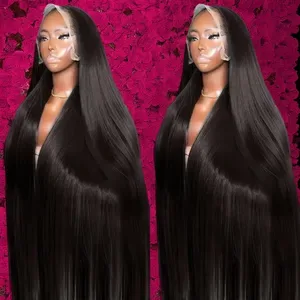 40 Inch Bone Straight Human Hair Wigs 13x6 HD Lace Frontal Wigs Pre Plucked Brazilian Wig Transparent Lace Front Human H