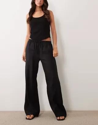 Cotton On Haven wide leg pants in black