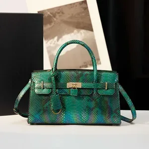 MKF Green Snake Pattern Shoulder Crossbody Bag - Lightweight Large Capacity Commuter Handbag for Urban Fashion