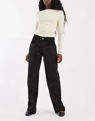 ASOS DESIGN embellished jeans in black