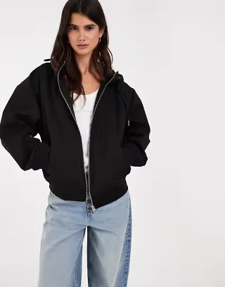 JJXX softshell zip through jacket in black