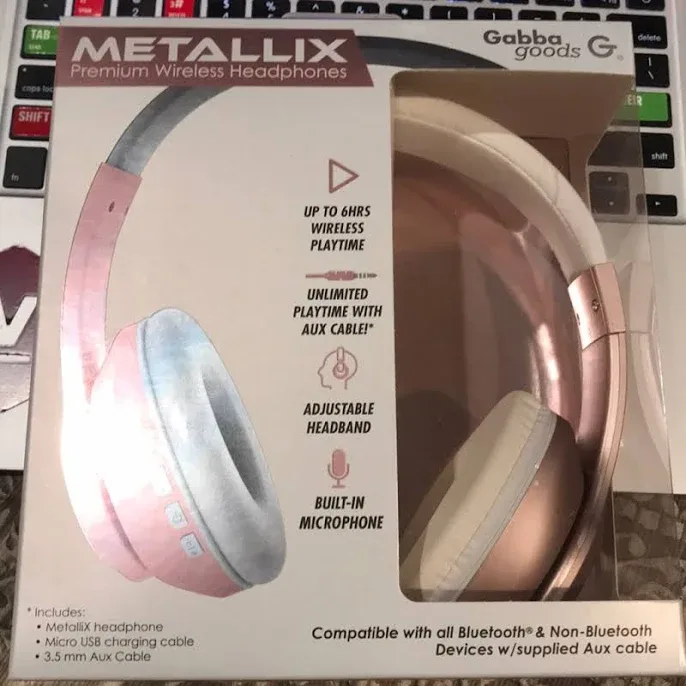 Gabba Goods Metallix Elite Edition Large DJ Over-Ear Bluetooth Headphones
