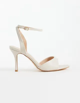 SEQWL Wide Fit Lolly heeled sandals in off white