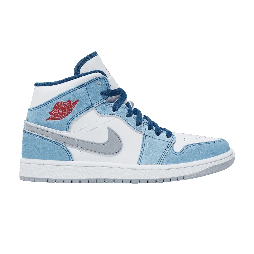 Air Jordan 1 Mid French Blue Fire Red