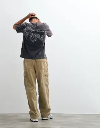 Hollister oversized y2k back graphic T-shirt in black