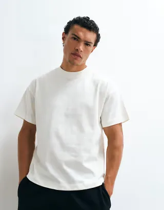 4505 Icon heavyweight shrunken boxy fit t-shirt with quick dry finish in off white