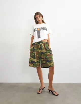Topshop 'Roma' graphic boxy tee in white