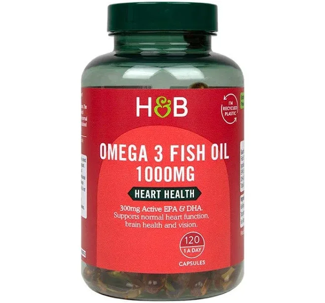 H&B Omega 3 Fish Oil 1000mg Capsules