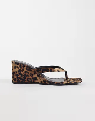 Public Desire Luisa wedge sandals in leopard print