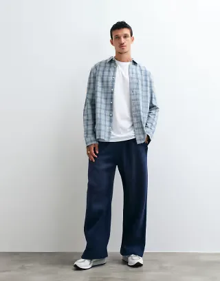 Hollister essential logo baggy low rider sweatpants in navy