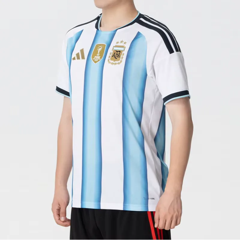 Adidas Argentina Samsung Home Team Jersey - Moisture-Wicking Short-Sleeved Football Training T-Shirt - JM8396
