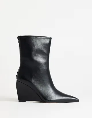 Topshop Kendrick sculpted wedge ankle boot in black