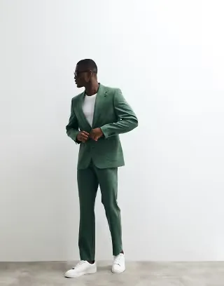 ASOS DESIGN FlexMax™ slim suit jacket in dark green