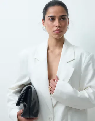 ASOS DESIGN Tailored oversized blazer in cream