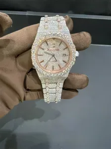 Mossanite Watch - High-Quality Mens and Womens Moissanite Diamond Automatic Mechanical Watch - Luxury VVS Iced Out Desig