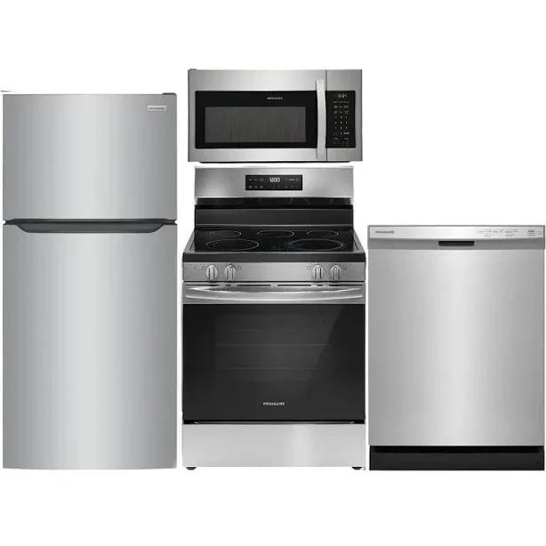 4-pc. Stainless Package Top Freezer Refrigerator Electric Range