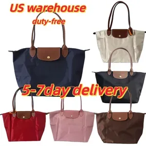 Le Pliag Nylon Tote Bag for Women - Foldable Shoulder Handbag, Classic Weekend Shopping Bag, Large Size, Black Navy Blue
