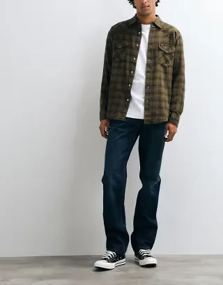 Weekday low waist straight leg jeans in dark blue wash