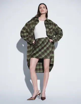 ASOS DESIGN pelmet mini skirt set in green check