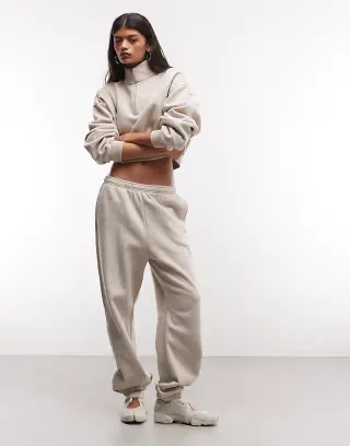 Nike Studio Fleece cuffed sweatpants in beige