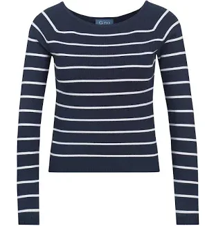 Damen Strickpullover mit Streifenmuster Gr