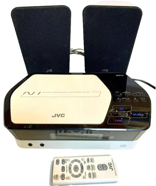 jvc Mini Shelf Stereo Cd Am/fm Aux Mp3 Playback W/2 Speakers"tested"