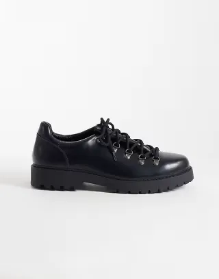 SEQWL Gaston faux suede low hiker boots in black