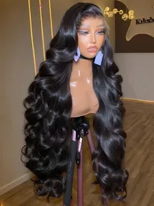 Body Wave 13x6 HD Lace Frontal Wig - Pre-Cut Brazilian Human Hair Wig Without Glue - Transparent Lace Front Wigs for Wom