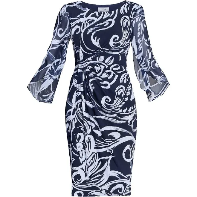 Gina Bacconi Womens Iga Abstract Print Dress