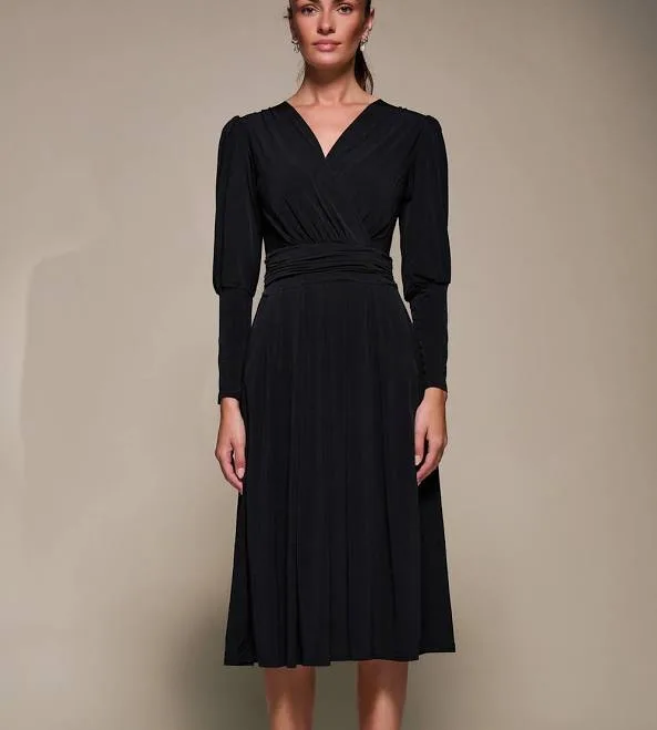 Jolie Moi Women's Puff Long Sleeve Jersey Midi Dress