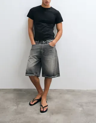 Cheap Monday distressed jorts in washed black
