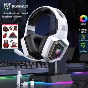 ONIKUMA Tri-Mode Wireless Gaming Headsets - Noise Cancelling, HD Microphone, Professional Comfort M251126
