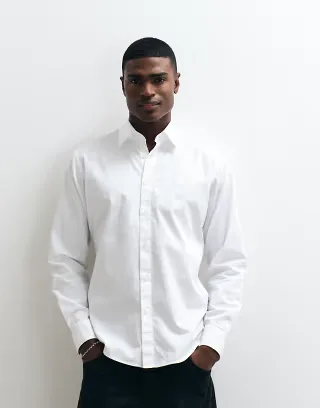 BOSS Orange Ricoplus regular fit shirt in white