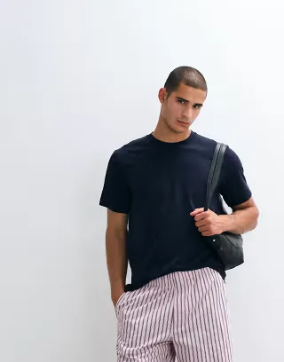 ARKET midweight jersey T-shirt in navy