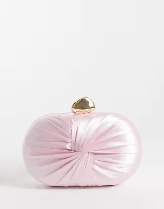 True Decadence clutch bag in light pink satin