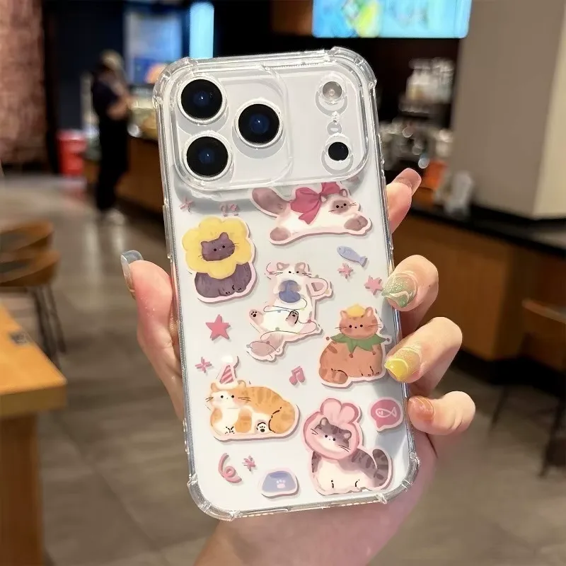 For Nothing Phone 3 3A Pro 2 2A Plus CMF Phone 2 Pro 1 5G 4G Phone Case Cute Cat Clear Shockproof Soft Cover