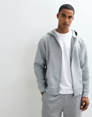 4505 performance boxy fit zip up hoodie in gray heather